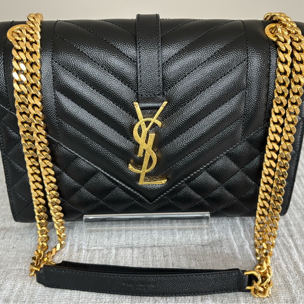 Yves Saint Laurent Medium Envelope Mixed Matelasse Bag